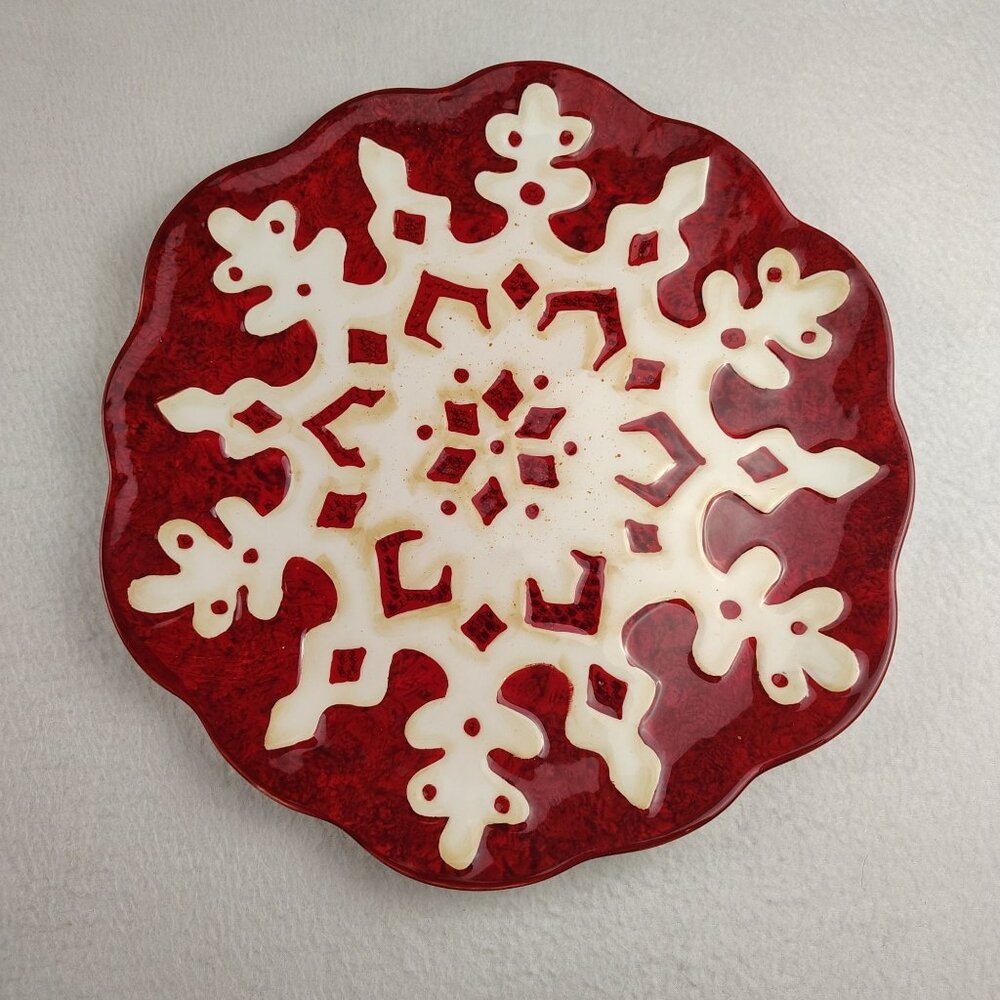 Susan Winget Holiday Serving Plate 12.5" x 13" Christmas Decor